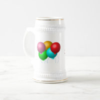 Cinq ballons d'anniversaire Nom personnalisé