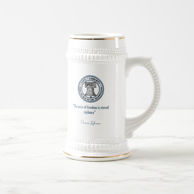 Chope À Bière Citation de Thomas Jefferson (Vigilance) (Droite)
