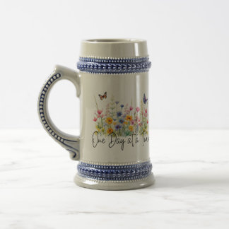 Chope À Bière Citation Inspirante de Fleur Sauvage Un Jour à la