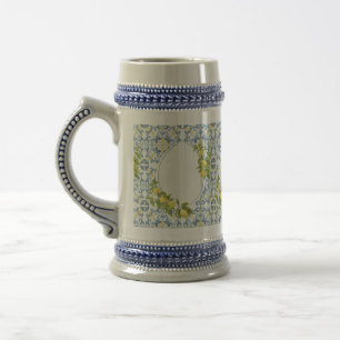 Chope À Bière Citron de carreau bleu italien