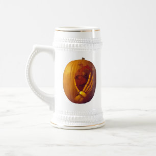 Chope À Bière Citrouille, Coeur dans la main de squelette