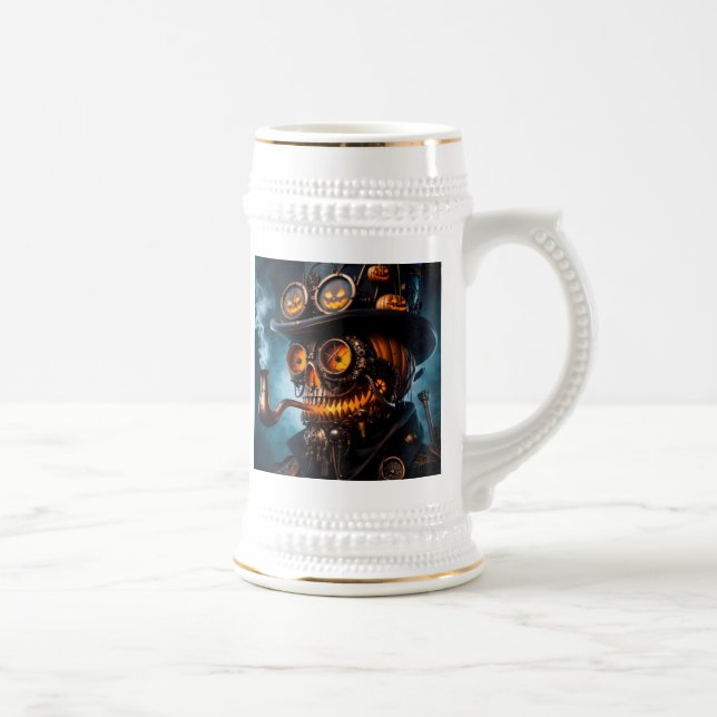 Chope À Bière Citrouille Jack-O-Lantern Steampunk Gothique Hallo (Droite)