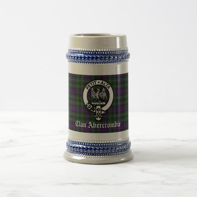 Chope À Bière Clan Abercrombie Crest Badge & Tartan Custom (Centre)