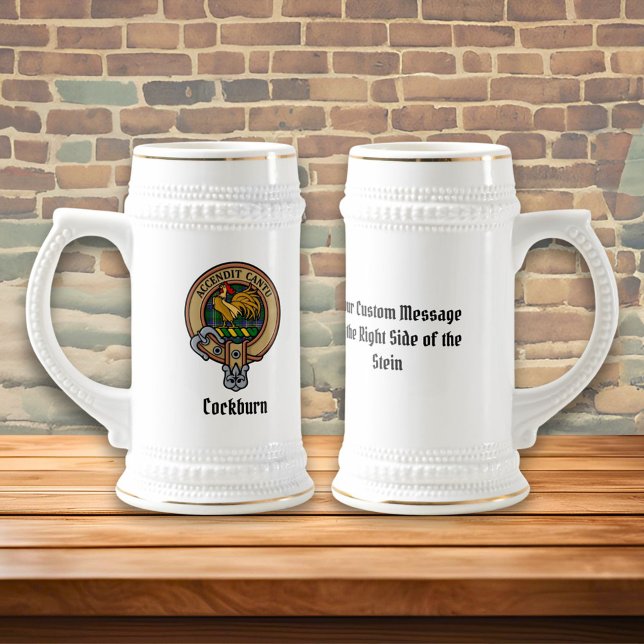Chope À Bière Clan Cockburn Crest sur Tartan (Créateur téléchargé)