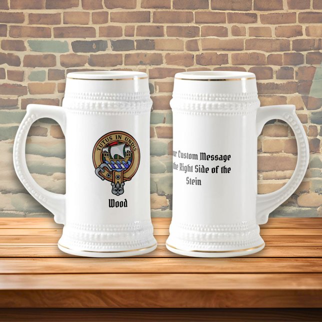 Chope À Bière Clan Wood Crest sur Tartan (Créateur téléchargé)