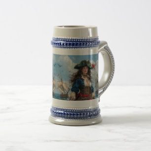 Chope À Bière Cobalt Kate - Capitaine pirate féminine à haut con
