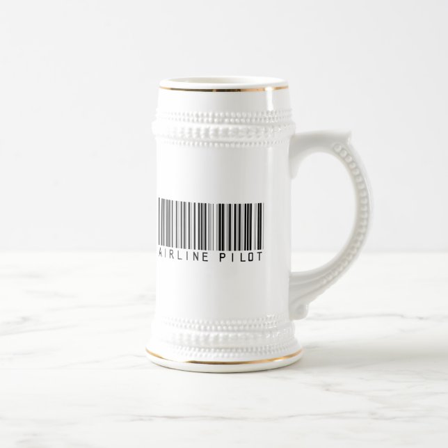 Chope À Bière Code barres pilote de ligne aérienne (Droite)