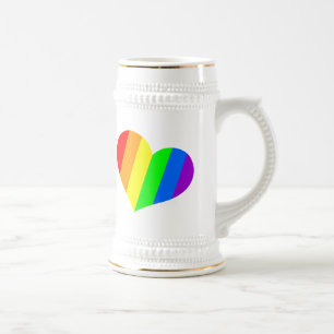 Chope À Bière Cœur d'amour arc-en-ciel minimal moderne