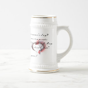 Chope À Bière Coeur métallique avec sonnet de Shakespeare 18