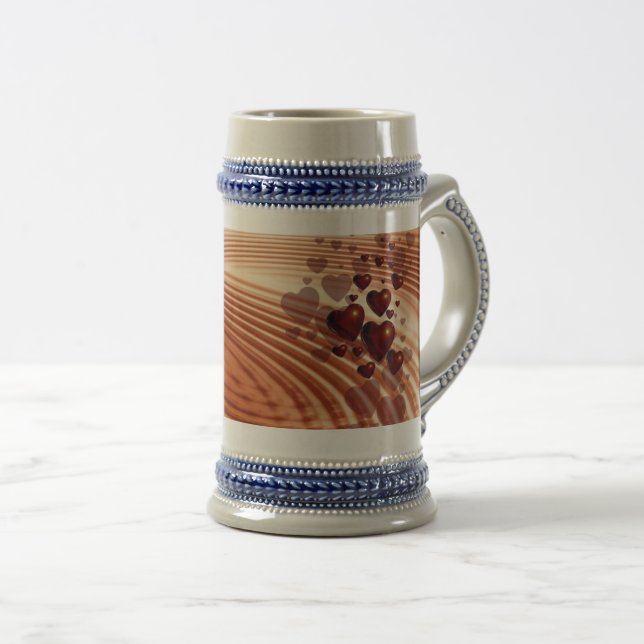Chope À Bière Coeurs vibrants 22 oz Stein (Devant droit)