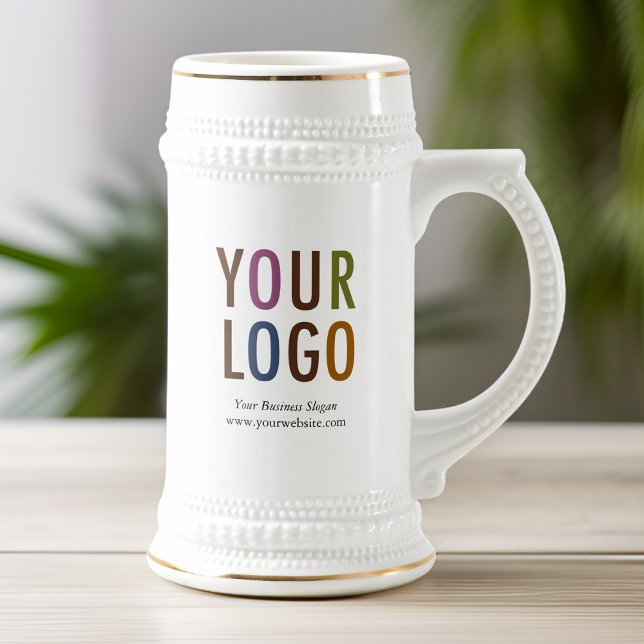 Chope À Bière Coffee Beer Stein Custom Company Logo Promotionnel (MISOOK White Ceramic Beer Stein with Logo)