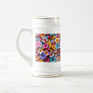 Chope À Bière Colorful Pretty Flowers Motif-20240