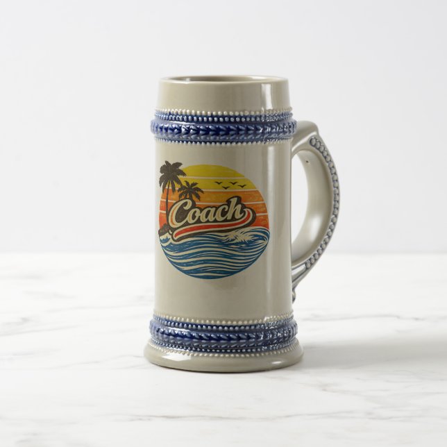 Chope À Bière Conception Coach Coucher de soleil Rétro (Devant droit)