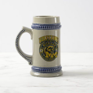 Chope À Bière Conception de football américain des Michigan Wolv