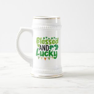 Chope À Bière Conception de la Saint-Patrick bénie et chanceuse-