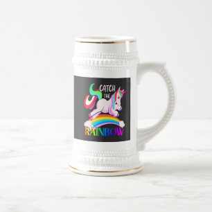 Chope À Bière Conception de licorne arc-en-ciel Catch