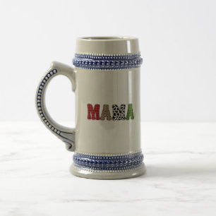 Chope À Bière Conception de motif à carreaux de Mama Noël