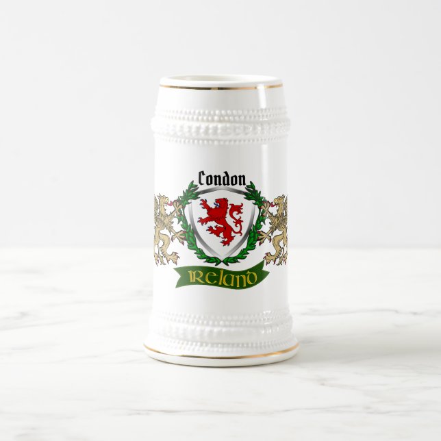 Chope À Bière Condon Irish Shield Personnalisé (Centre)