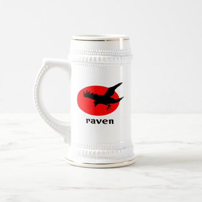 Chope À Bière Corbeau au soleil rouge (Gauche)