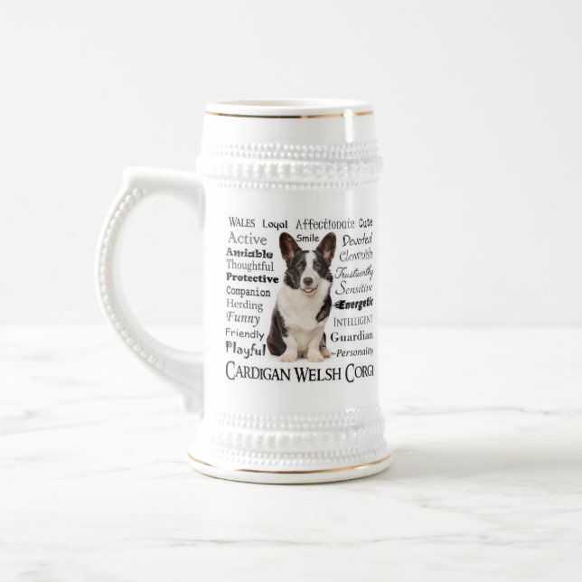 Chope À Bière Corgi Traits (Gauche)