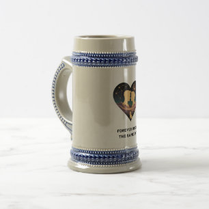 Chope À Bière Cosmic Love Story Coeur avec les amants et Fox Art