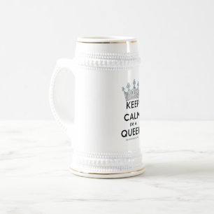 Chope À Bière Couronne argentée polie de la reine SlipperyJoe's