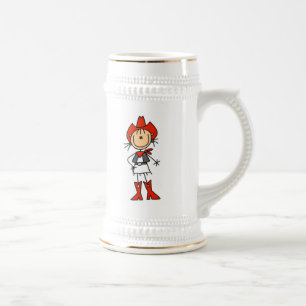 Chope À Bière Cowgirl en T-shirts rouges et Cadeaux