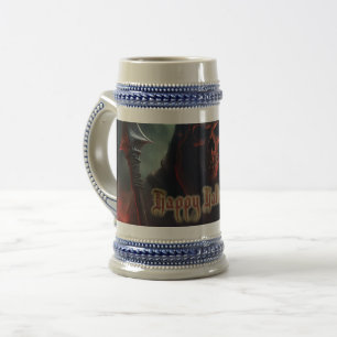 Chope À Bière Crâne de Faucheuse Halloween Art Spooky