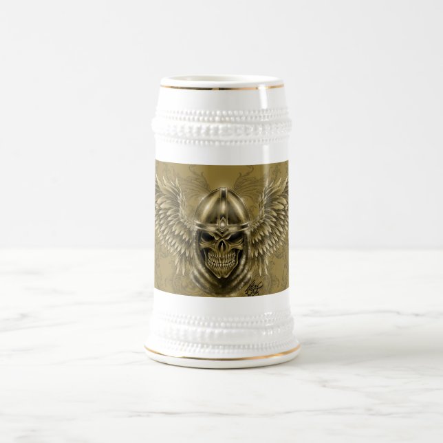 Chope À Bière Crâne médiéval gothique de chevalier de Templar (Centre)
