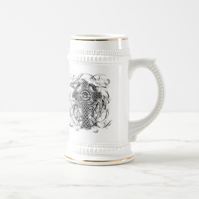 Chope À Bière "Croix argentée de Claddagh " (Droite)
