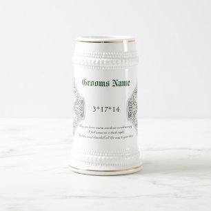 Chope À Bière Croix celtique Stein de bénédiction irlandaise de
