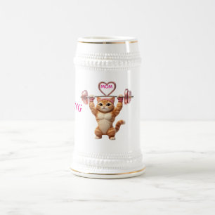 Chope À Bière Cruche à bière Strong Gym Cat Mom – Cadeau de la f