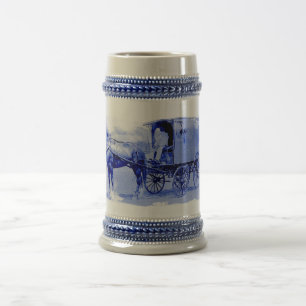 Chope À Bière Cruche en céramique de chariot de livraison vintag