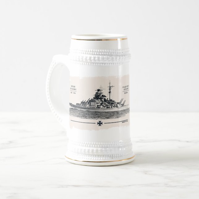 Chope à bière cuirassé Tirpitz (Devant gauche)