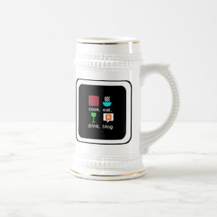 Chope À Bière "Cuisinez. Manger. Bois ! Blog." Stein