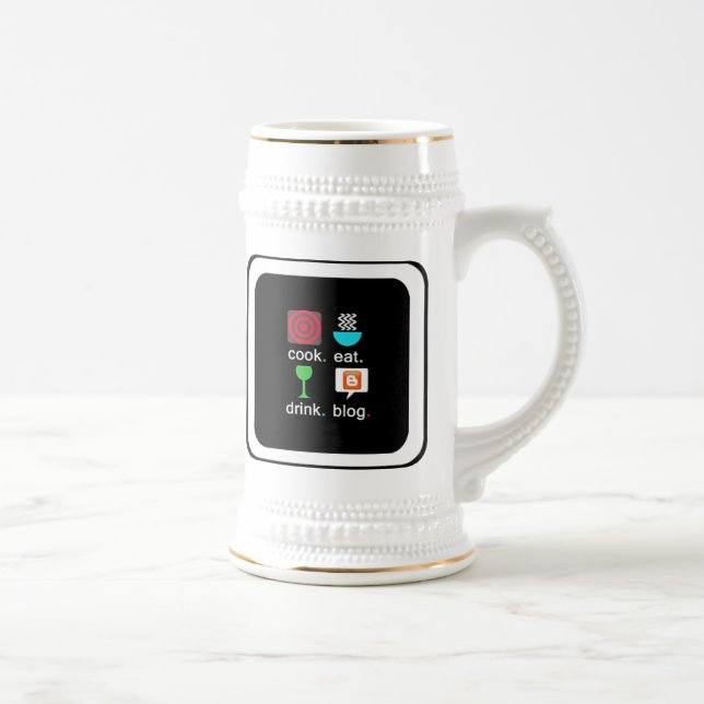 Chope À Bière "Cuisinez. Manger. Bois ! Blog." Stein (Droite)