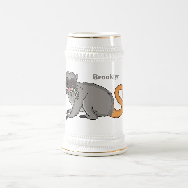 Chope À Bière Cute Emperor Tamarin illustration (Centre)