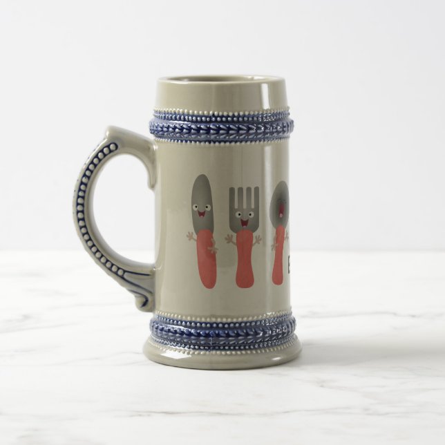 Chope À Bière Cute fourche couteau et cuillère dessin de couvert (Gauche)