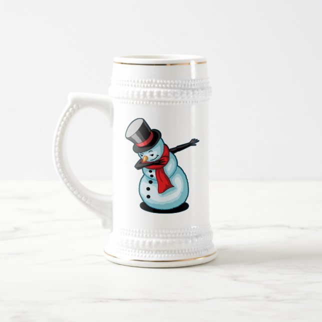 Chope À Bière Cute & Funny Dabbing Snowman Xmas Winter Gift (Gauche)