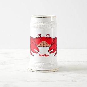 Chope À Bière Cute red crab cartoon