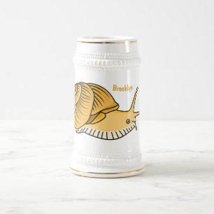 Chope À Bière Cute yellow snail cartoon
