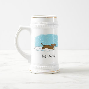 Chope À Bière Dachshund Laissez-le Neiger - Vacances d'Hiver de