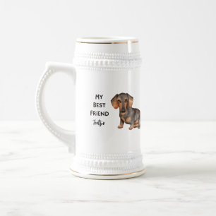 Chope À Bière Dachshund Mon meilleur ami Nom personnalisé