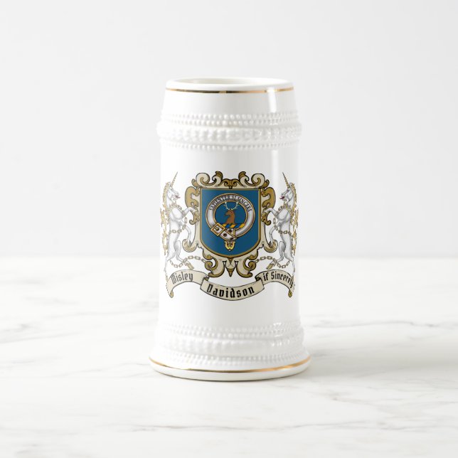 Chope À Bière Davidson Clan Badge & Unicorn (Centre)