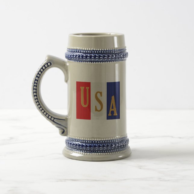 Chope À Bière Décor à rayures USA (Gauche)