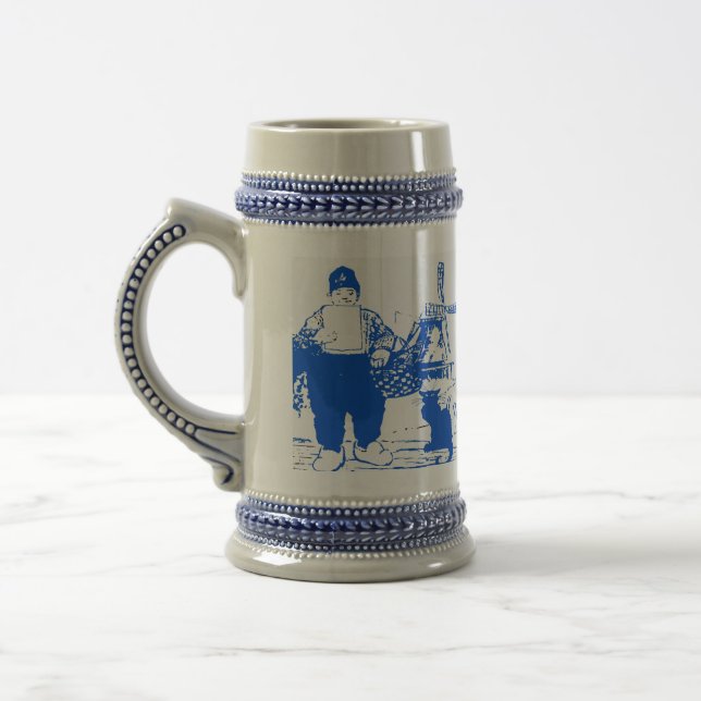 Chope À Bière Delft Blue, Dutch Boy and Cat, Delft Blue, Dutc... (Gauche)
