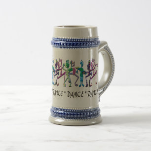 Chope À Bière Design coloré de danse Abstraite