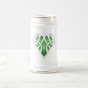 Chope À Bière Design de tatouage cardiaque celtique