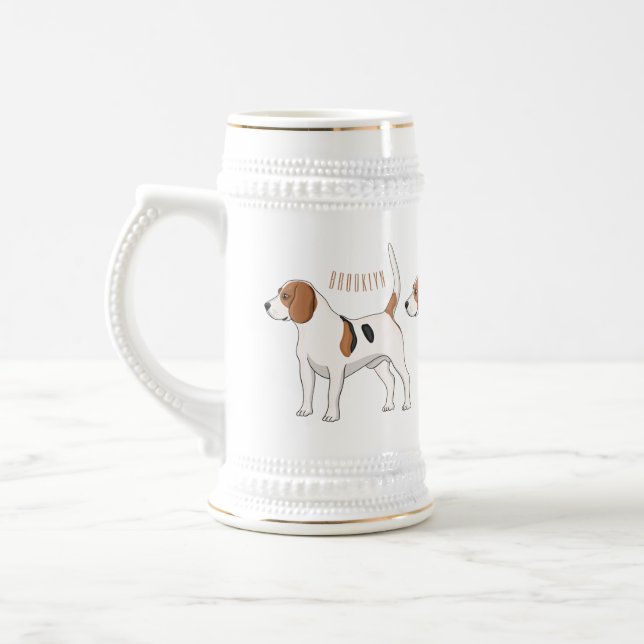 Chope À Bière dessin animé de chien beagle (Gauche)