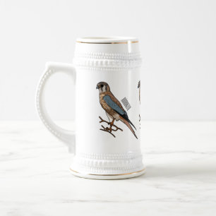 Chope À Bière dessin animé d'oiseau-kestrel américain